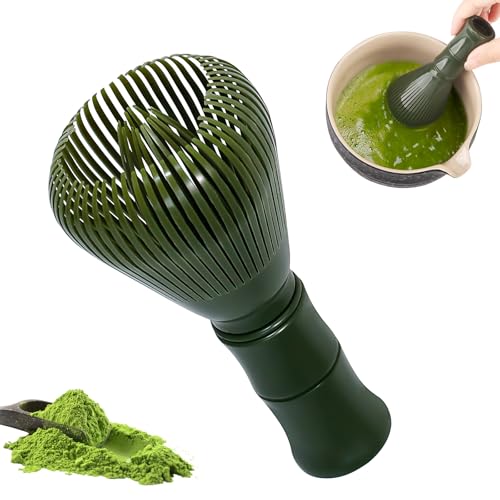 Matcha Whisk Reusable Dishwasher-Safe Tea Whisk for Matcha Traditional Handcrafted Japanese Matcha Tea Mixer Brush Mixing Tool for Frothy Matcha Tea Ceremony Perfect Matcha Lattes-Green