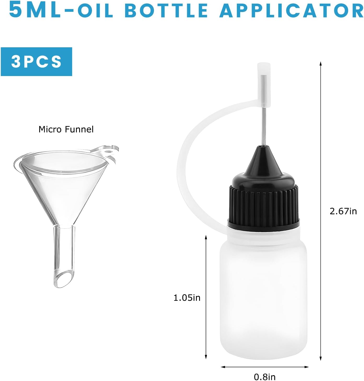 3 PCS Needle Tip Glue Bottle, 5ML Leak-Proof Precision Applicator Bottles with Funnel, Multi-Purpose Empty Squeeze Bottle for Car Maintenance and DIY Handicraft, Car Accessories image 2