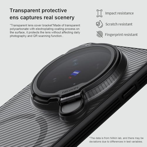 Image of PRITO for Vivo X300 Case with Camera Cover, Compatible with MagSafe, Full Camera Protection, Shockproof Protective, Adjustable Kickstand, Case with Stand. (Transparent Black, X300)