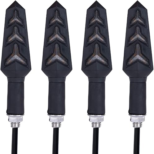 Miniatura 1 de DOPHISALL AUTO Paquete de 4 indicadores de motocicleta, luces intermitentes que fluyen en forma de Y, bombillas LED para motocicleta, scooter