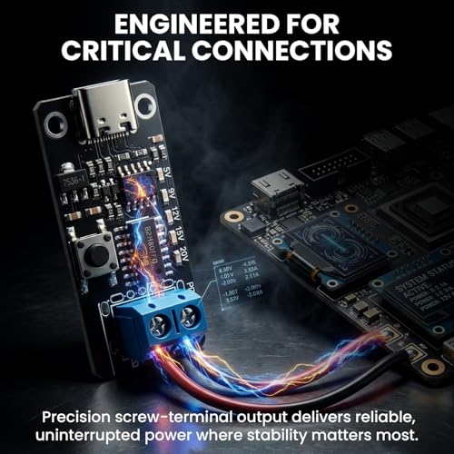 Image of USB Type-C Trigger Module 100W 5A with LED Voltage Indicator | Adjustable 5V 9V 12V 15V 20V Output Testing Unit | DIY Power Supply Tester Board for Electronics Projects