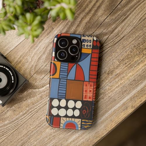 Coque iPhone 16 Pro motif géométrique bleu rigide et mate - 4