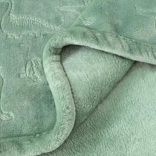 Image of BORITAR Baby Blanket for Boys Girls, Ultra Soft Warm 3D Animal Print Blanket for Newborn Infant Toddler, Fleece Fluffy Blanket for Crib, Stroller (30x40 Inches, Sage Green)