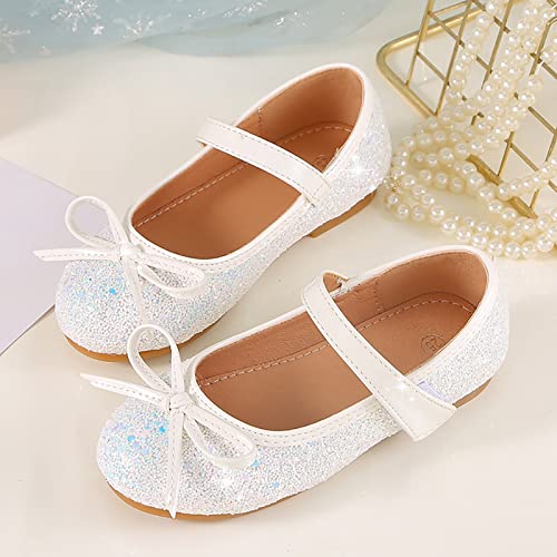 sfdgfhyf Boys Girls Home Foot Warmer 4 to 11 Years Children's Girls Flower Shoes Sequins Fine Glitter Bow Girl Wedding3