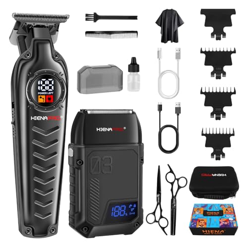 HIENA PRO Hair Trimmer and Foil Shaver Set Professional Beard Trimmer Men Foil Shavers for Men Shaving Kit Cordless Precision Trimmer for Men Electric Razor for Men