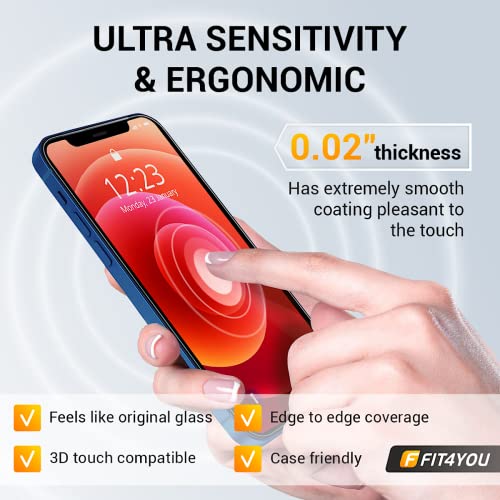 3-Pack Iphone 12 Screen Protector + 2-Pack Camera Lens Protector - 9H Hardness Tempered Glass Cover, Shockproof & Scratch Resistant - Ultra Hd Clarity - Easy To Install & Case Friendly #TOP6