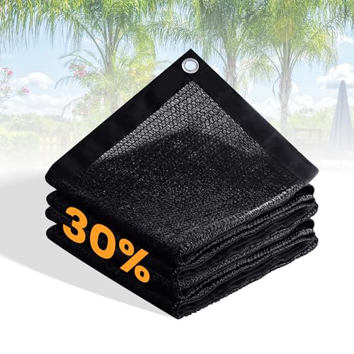 VICLLAX 30% Black Garden Shade Fabric Sun Shade Cloth - UV Resistant Sunblock Netting for Plants, Flowers & Vegetables | Lightweight Cover for Greenhouse & Outdoor Garden Protection, 8×8 FT