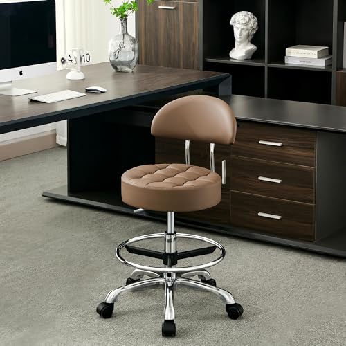 FIRAVOE Drafting Chair Adjustable Height 20'-27' (Sturdy Aluminum Base) (Quiet Wheels and Foot Rest...