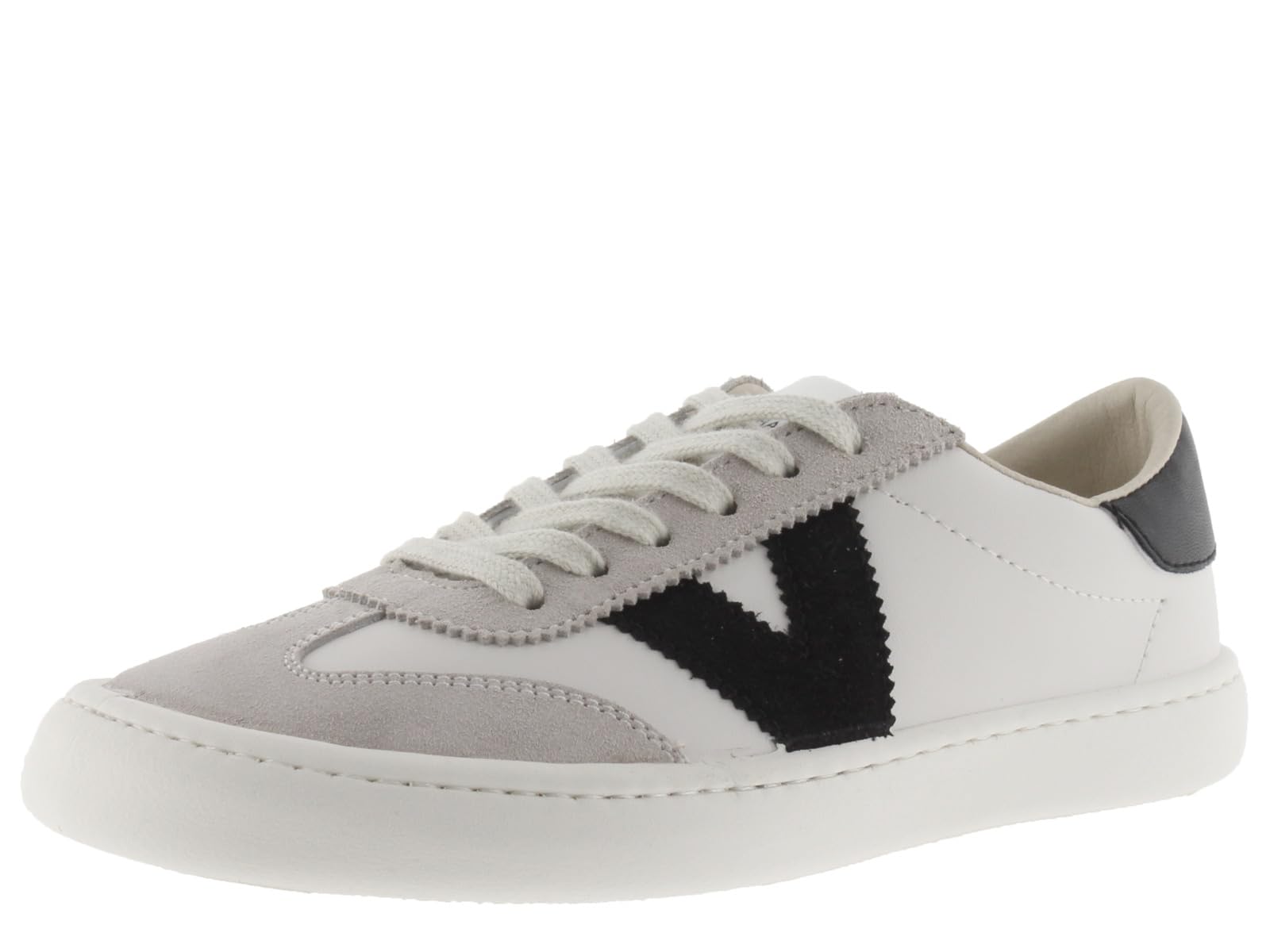 victoria Barefoot ELM Leather Effect & Slim Sports Flat Unisex, Black/White, 5 UK