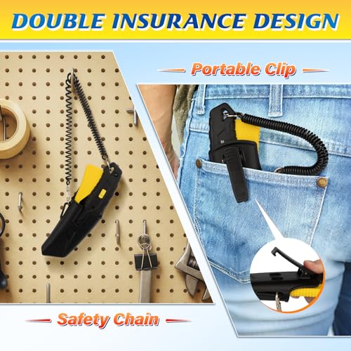 Image of DIYSELF Self-Retracting Safety Box Cutter with Holster and 10 SK5 Blades