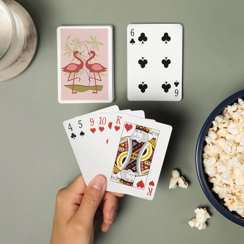 Baraja Simple Flamingo Rosa, 52 cartas tamaño póker miniatura 2