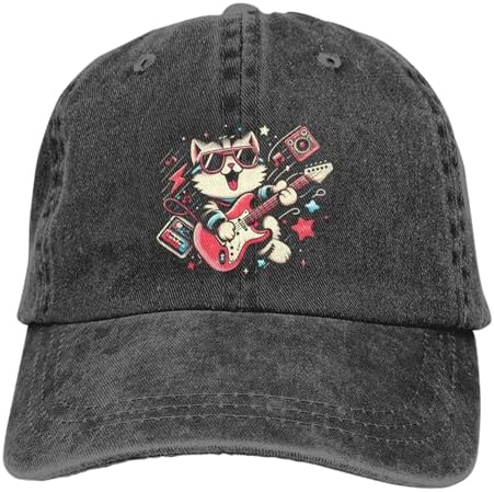Zombie Playing Guitar Baseball Cap Golf Dad Hat Adjustable Origin...