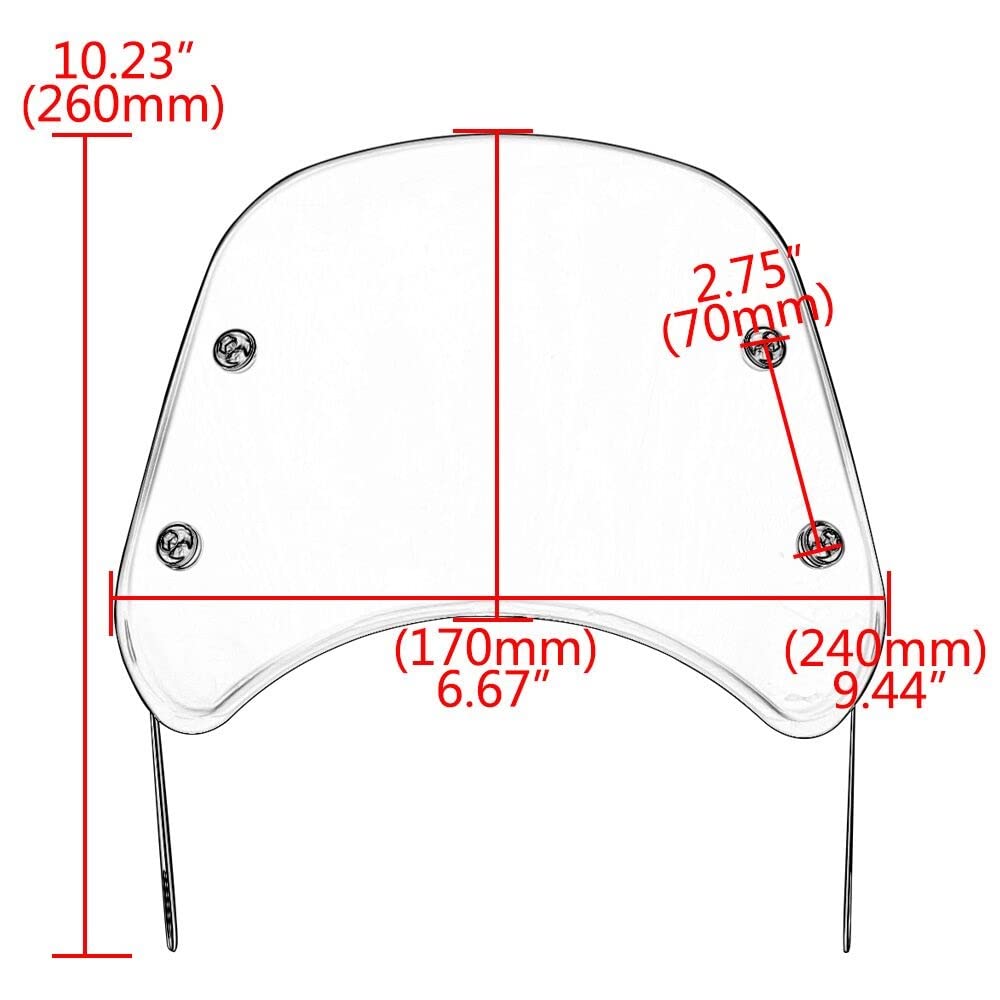 Parabrisas mosquitera para Royal para Enfield para Classic 500Cc Universal Carenado Instrumento Visor Parabrisas Motocicleta Deflectores de Parabrisas de Moto