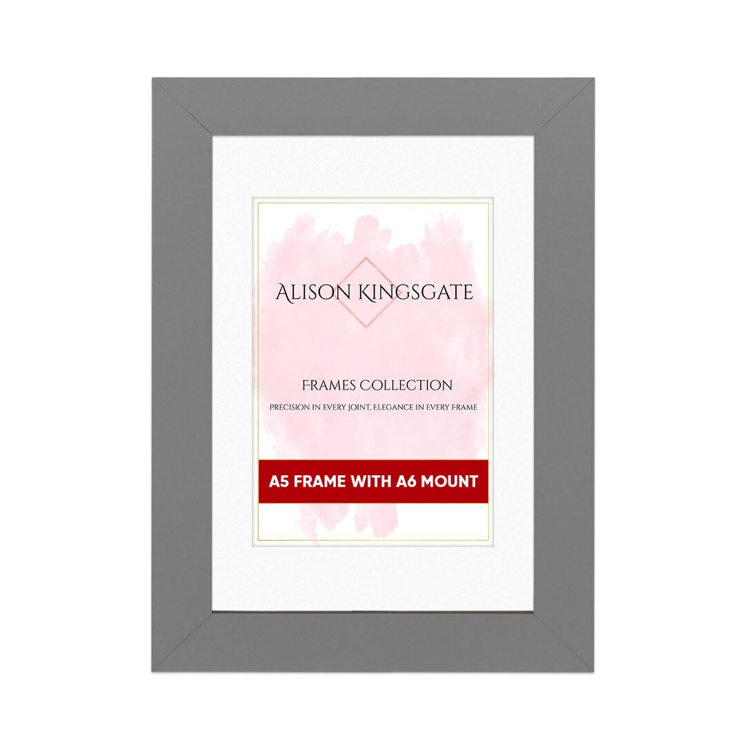 Alison Kingsgate A5 Dark Grey Picture Frame with Mount for A6 Photos