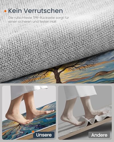 Tapis lavable machine 120cm avec envers antidérapant pour salon moderne