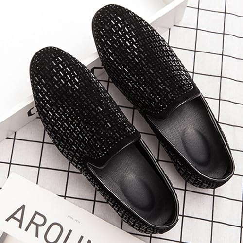 Men's Sequin Fashion Breathable Smoking Slippers Lightweight Comfort Non Slip Slip On Dress Loafers for Walking Driving Wedding3