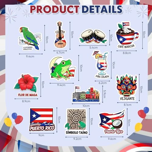 Imanes decorativos de Puerto Rico 12 unidades pack miniatura 2