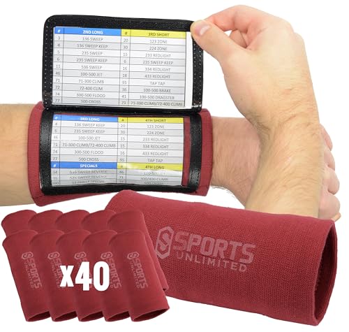 Image of Sports Unlimited Adult Triple Wrist Coach, Football Wristbands for Plays, Baseball Wristbands, QB Arm Bands