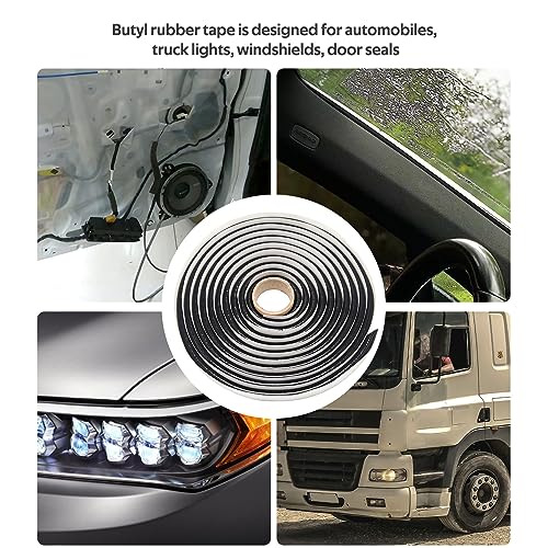 Butylband, Butylkautschuk, Butyl dichtband, Butylkautschuk Klebeband Wasserdicht für Auto Windschutzscheibe, Tür wasserdichten Film, Auto Lichter, Karosseriepanelnähte und andere Teile
