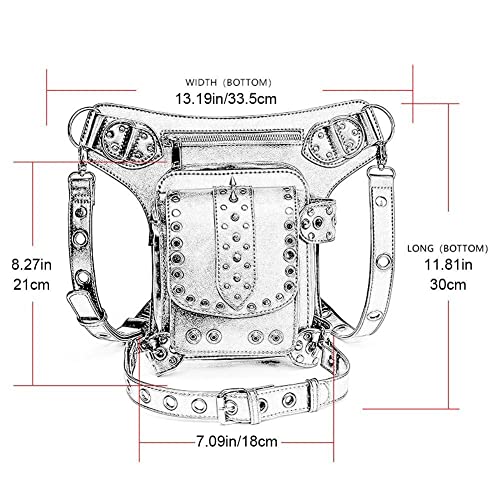 Sac gothique à taille multifonctionnel avec sangles et poches zippées