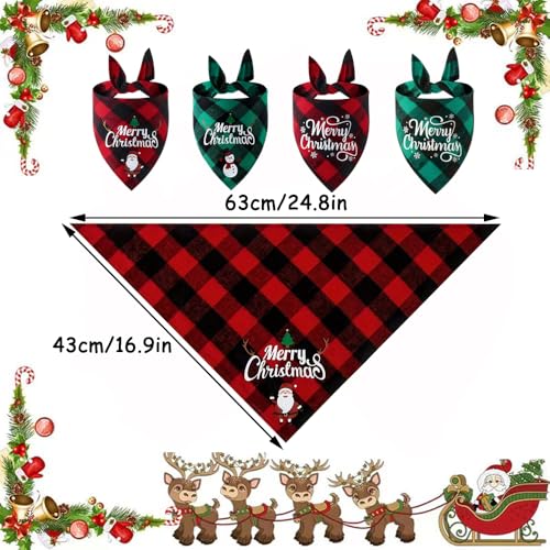 4 Stück Weihnachtshund Bandanas,Weihnachten Hund Halstuch,Hundehalstuch,Dreieck Haustier Lätzchen für Haustier Weihnachten Kostüm Dekoration Zubehö (B)