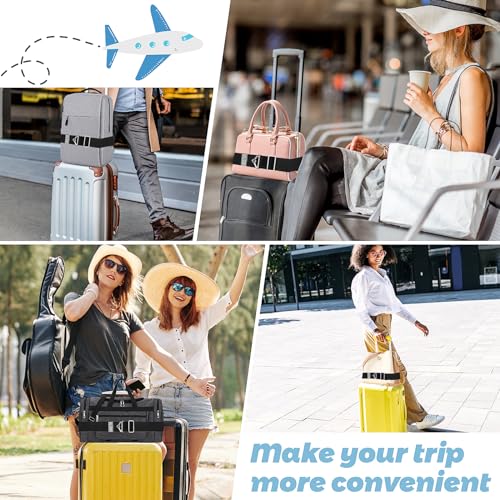 Image of Yotako Luggage Strap for Suitcases, 2-in-1 Travel Belt for Luggage Straps, Add a Bag Over Handle Adjustable Luggage Belt, Elastic Suitcase Strap for Airport Travel Accessories (Black)