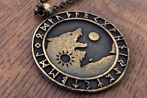 Baldur Jewelry - Viking Wolf Yin Yang Necklace Norse Runes Pendant Jewelry - Yin And Yang Necklaces - Ying Yang Symbol - Yin Yang Necklace For Men Women - Yin Yang Gifts - Brass Yin Yang Necklace #TOP2
