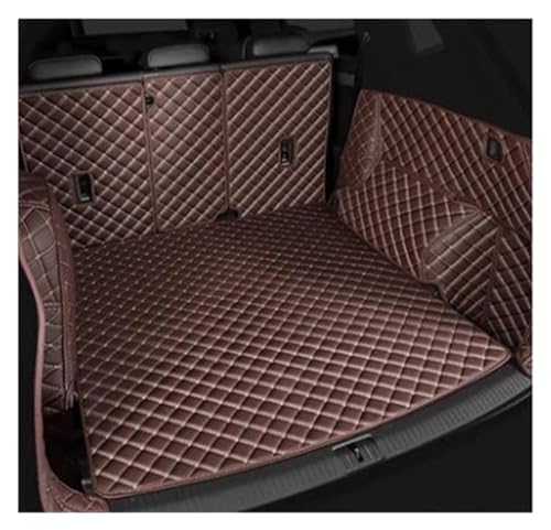 Tapis coffre voiture en cuir pour voyager en famille avec Hyundai Avante 2016-2020 brun