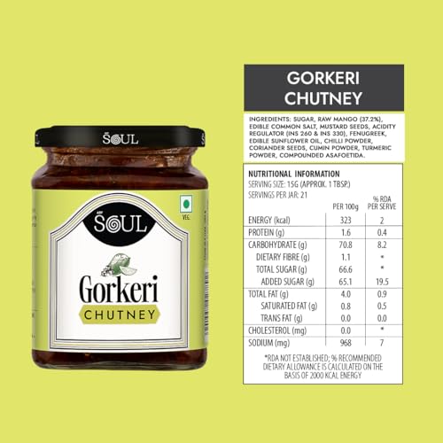 Image of ADF Soul Gorkeri Chutney | A sweet mango chutney crafted with mango chunks, jaggery, and traditional spices | Enjoy it as a delicious side with Indian breads or as a tasty addition to your everyday meals | 325 g.