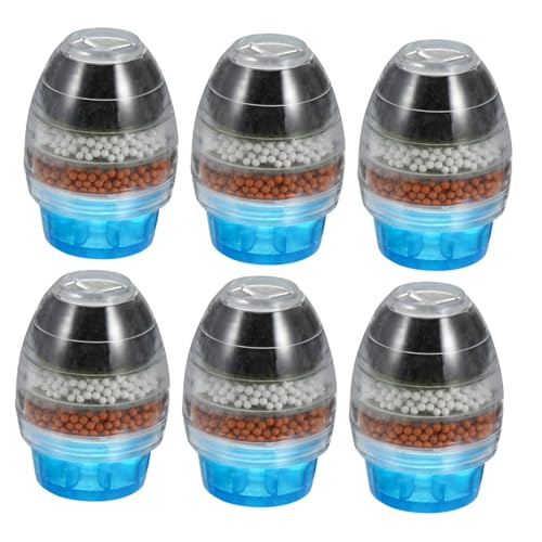 SOPOTUTU 6個 水栓用活性炭浄水器 節水機能付き蛇口フィルター キッチン 浴室対応 家やオフィス用簡単取り付け水質改善器 ラ ランダムカラー