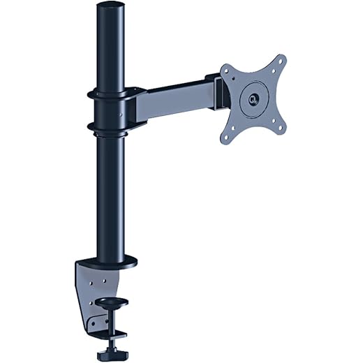 MX LCD Monitor Desk Mount Stand with Arm for 17–26 Inch LED, LCD Monitors & All-in-One PCs | Clamp Type Table Mount Bracket | Ergonomic & Adjustable Black Desk Arm