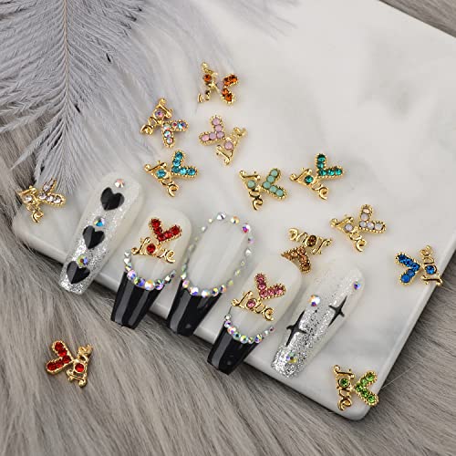 Weilusi 20 Pieces 3D Heart Nail Charms Love Nail Art Rhinestones For Valentines's Day Metal Alloy Nail Gems Decals Heart Love Pearl Crystal Nail Art Studs Diamond For Women Grils Diy Nail Decorations #TOP3