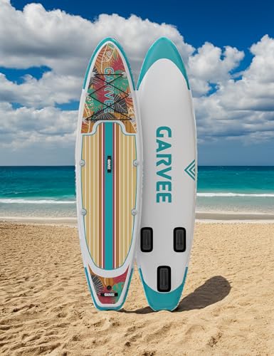 Inflatable Stand Up Paddle Board, 10'6" Inflatable Paddle Boards with Premium Accessories, Non-Slip EVA Deck, Ultra-Light Carry Bag Pump, Meander SUP for Youth & Adults