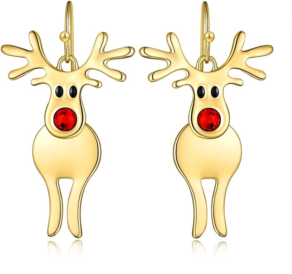 Christmas Earrings For Women Christmas Tree Reindeer Light Bulbs Ginger Man Bows Dangle Earrings Holiday Statement Earrings