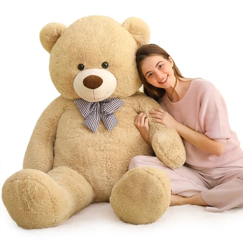Image of MaoGoLan Giant Teddy Bear Plush 5 Feet, Life Size Large Teddy Bear Stuffed Animal 5 Feet,Soft and Fluffy Big Teddy Bear Gift for Baby Shower,Christmas,Valentines