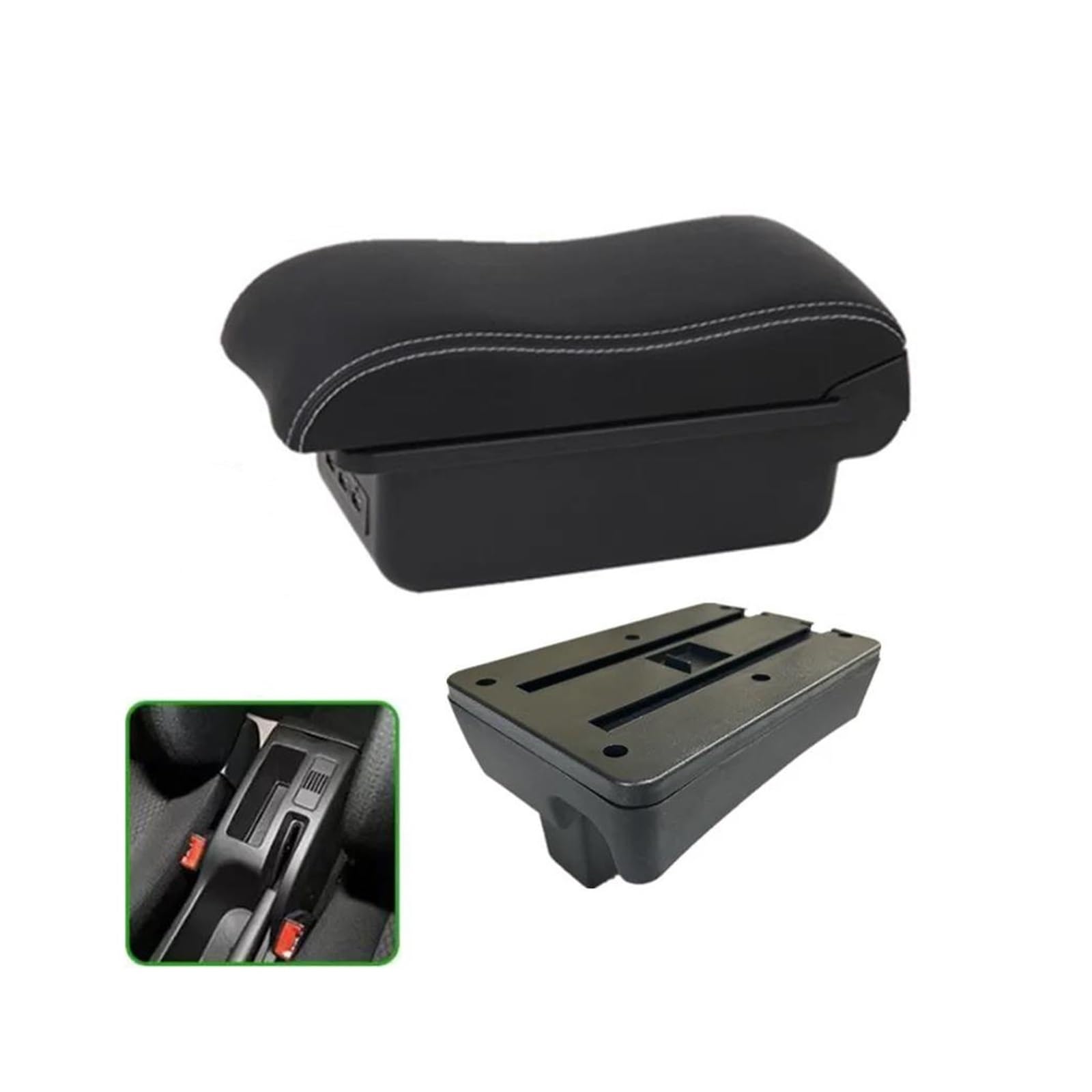 RESPUNEKBAH For Peugeot 307 For Peugeot 307 CC 10-22 Convertible Storage Box Interior Car Accessories Armrest Box Car Armrest(B3 white line 3USB)