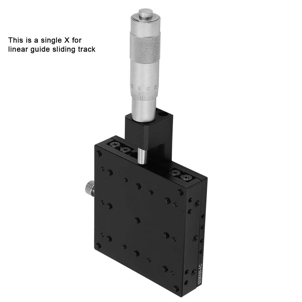Keenso 80 * 80mm X Linear Stage, X Micrometer Manual Sliding Table for Optical Instruments,Measuring Devices,Semiconductor