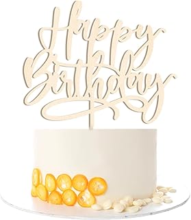 Kaoenla wood Happy Birthday Cake Topper, For Anniversary/Birthday Party Decoration Suitable (wood)
