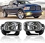 Fog Lights Compatible with 2009-2018 Dodge Ram 1500 2500 3500, Bumper Driving Fog Lamps Assemblies, 1 Pair with Left and Right Side (Clear Lens)