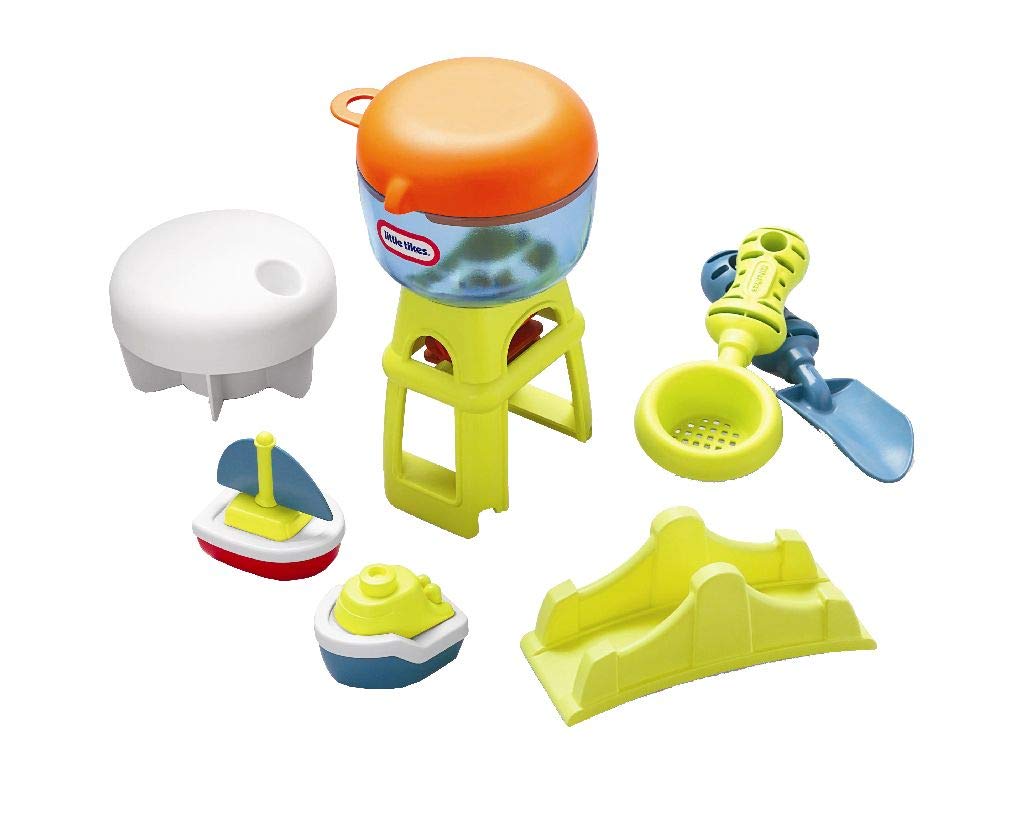 Little Tikes 2-in-1 Sand- & Meer-Spieltisch - Mehrzweckspielgerät für Kleinkinder mit 7 Zubehörteilen und Schirm - Sand und Wasser nicht inbegriffen - für Kinder ab 2 Jahre
