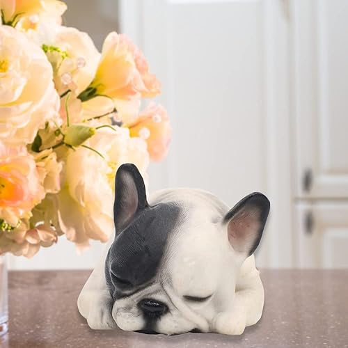 Miniatura 8 de Comfy Hour Doggyland Collection, Miniature Dog Collectibles 6” Lying Sleeping French Bulldog Figurine, Realistic Lifelike Animal Statue Home