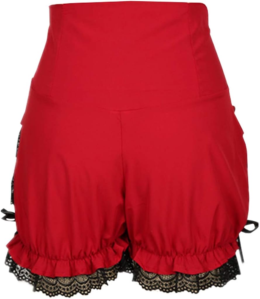Women's Cute Gothic Steampunk Lolita Maid Ruffle Lace Pumpkin Cosplay Bloomers Shorts : Clothing, Shoes & Jewelry