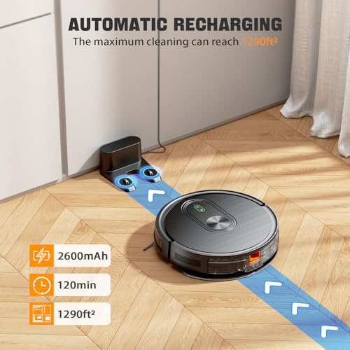 XIEBro Robotic Vacuum with Schedule, App/Bluetooth/Remote, Self-Charging Robot Vacuum Cleaner WWH by XIEBro - Used condition - Image 6