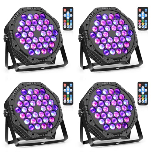 LED Par Strahler RGB Scheinwerfer Discolicht Partylicht für Stage DJ Disco Party Hochzeit, 4er Set