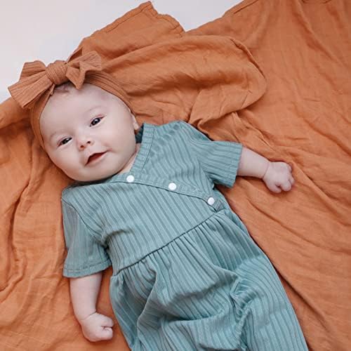 LifeTree Large Baby Muslin Cloths, Soft Baby Muslin Swaddle Blankets Wrap for Boys & Girls, 70% Bamboo & 30% Cotton, Large 47 x 47 inches Solid Color/Rainbow Print