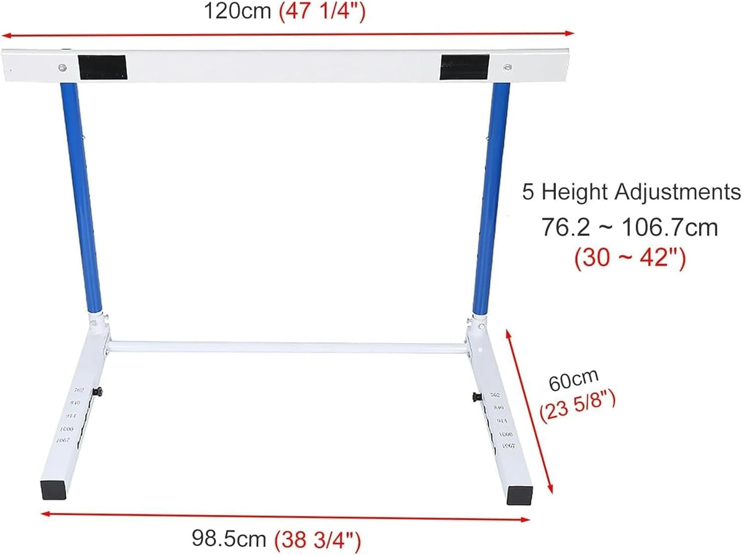 Adjustable Track and Field Hurdles for Adults, 30-42in Agility Training Poles, Professional Outdoor Workout Equipment for Athletes