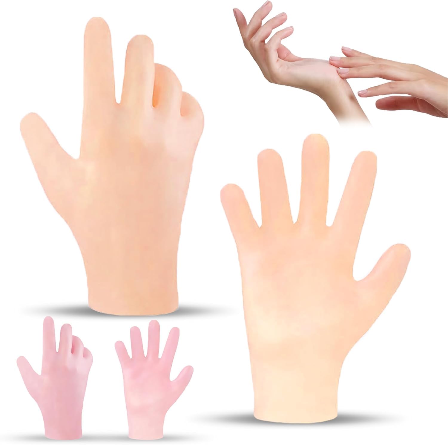 Silicone Moisturizing Gloves, Gel Spa Hydrating Gloves Soft Silicone Gloves for Dry Hands Lotion Gloves for Hand Softening, Repairing Dry Cracked Hand Care Fit for Men and Women (Pink) 1 Pair-image-7