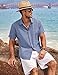 COOFANDY Men's Linen Shirt Casual Shirts Short Sleeve Shirts Button Down Linen Beach Shirts for Men Summer Outfit Denim Blue