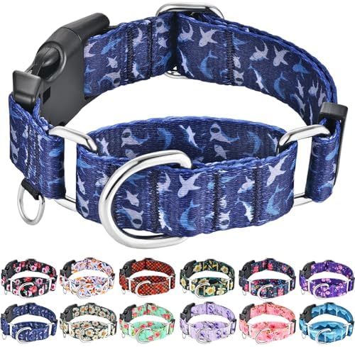 Martingale Collar for Dogs with Buckle Shark Dog Collar Adjustabl...