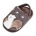 Kids Hausschuhe Pantoffeln Winter Eichhörnchen Muster Braun Slipper Warmes Fell Baumwolle Soft-Soled Slides Indoor Boden Schuhe Anti-Rutsch Schlafzimmer Hausschuhe Für Kleinkind Mädchen Jungen Unis